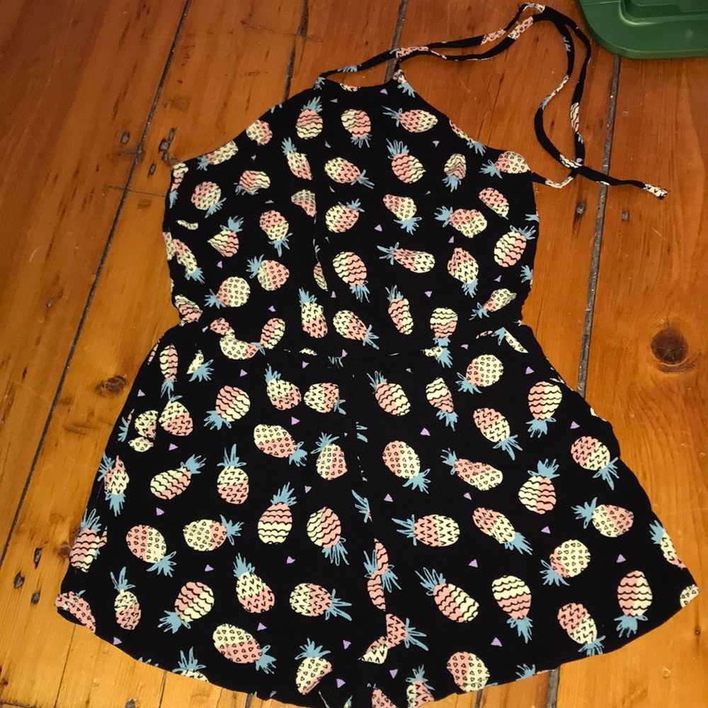 Tie neck romper